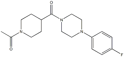 1-[4-[4-(4-fluorophenyl)piperazine-1-carbonyl]piperidin-1-yl]ethanone,,结构式