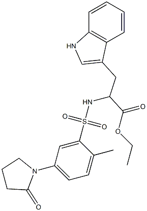  ethyl 3-(1H-indol-3-yl)-2-[[2-methyl-5-(2-oxopyrrolidin-1-yl)phenyl]sulfonylamino]propanoate