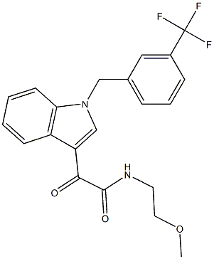 N-(2-methoxyethyl)-2-oxo-2-[1-[[3-(trifluoromethyl)phenyl]methyl]indol-3-yl]acetamide