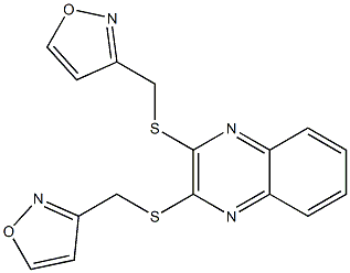 3-[[3-(1,2-oxazol-3-ylmethylsulfanyl)quinoxalin-2-yl]sulfanylmethyl]-1,2-oxazole Struktur