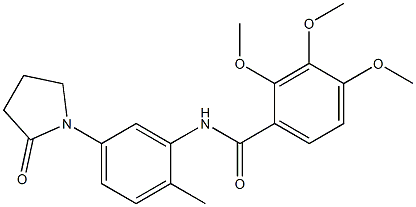 2,3,4-trimethoxy-N-[2-methyl-5-(2-oxopyrrolidin-1-yl)phenyl]benzamide Struktur