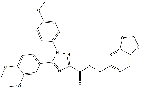 N-(1,3-benzodioxol-5-ylmethyl)-5-(3,4-dimethoxyphenyl)-1-(4-methoxyphenyl)-1,2,4-triazole-3-carboxamide Structure