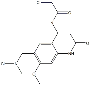 N-[[2-acetamido-5-[(chloromethylamino)methyl]-4-methoxyphenyl]methyl]-2-chloroacetamide,,结构式