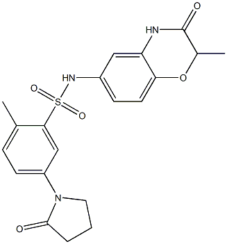  2-methyl-N-(2-methyl-3-oxo-4H-1,4-benzoxazin-6-yl)-5-(2-oxopyrrolidin-1-yl)benzenesulfonamide