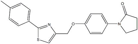 1-[4-[[2-(4-methylphenyl)-1,3-thiazol-4-yl]methoxy]phenyl]pyrrolidin-2-one,,结构式