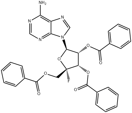 4'-C-Fluoroadenosine 2',3',5'-tribenzoate Structure