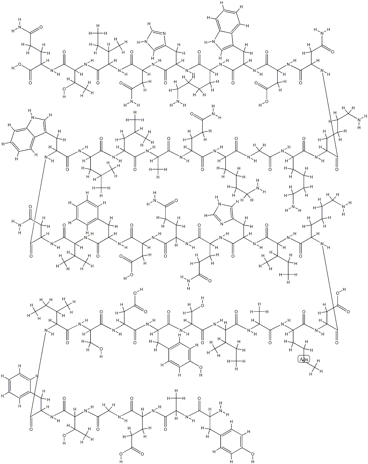 胃抑制ペプチド, ヒト 化学構造式