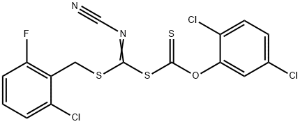 S-[(2-Chloro-6-fluorobenzylthio)(cyanamide)methyl]O-(2,5-dichlorophenyl)carbonodithioate Struktur