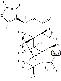 [3S,5aα,6aα,10bβ,(+)]-ドデカヒドロ-9α-(3-フラニル)-3α,3aβ-ジヒドロキシ-10aα,10cβ-ジメチル-4H,7H-フロ[2',3',4':4,5]ナフト[2,1-c]ピラン-4,7-ジオン 化学構造式