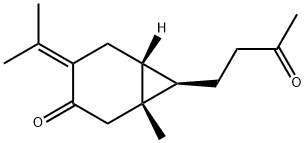 (1S,6β)-1β-Methyl-4-(1-methylethylidene)-7β-(3-oxobutyl)bicyclo[4.1.0]heptan-3-one Structure
