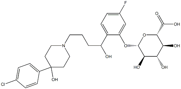 2-[4-[4-(4-氯苯基)-4-羟基-1-哌啶基]-1-羟基丁基]-5-氟苯基 BETA-D-吡喃葡糖苷酸, 100442-86-2, 结构式