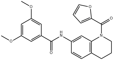 Benzamide,  N-[1-(2-furanylcarbonyl)-1,2,3,4-tetrahydro-7-quinolinyl]-3,5-dimethoxy- Structure