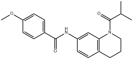 Benzamide,  4-methoxy-N-[1,2,3,4-tetrahydro-1-(2-methyl-1-oxopropyl)-7-quinolinyl]- Structure