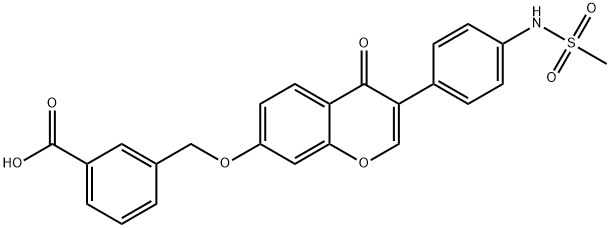 3-[[[3-[4-[(甲基磺酰基)氨基]苯基]-4-氧代-4H-苯并吡喃-7-基]氧基]甲基]苯甲酸,1005334-57-5,结构式