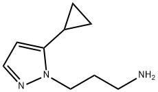 3-(5-シクロプロピル-1H-ピラゾール-1-イル)-1-プロパンアミン 化学構造式