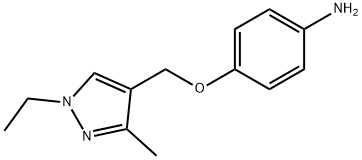 Benzenamine,  4-[(1-ethyl-3-methyl-1H-pyrazol-4-yl)methoxy]-|4-((1-乙基-3-甲基-1H-吡唑-4-基)甲氧基)苯胺