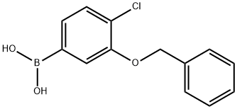 3-ベンジルオキシ-4-クロロフェニルボロン酸 化学構造式