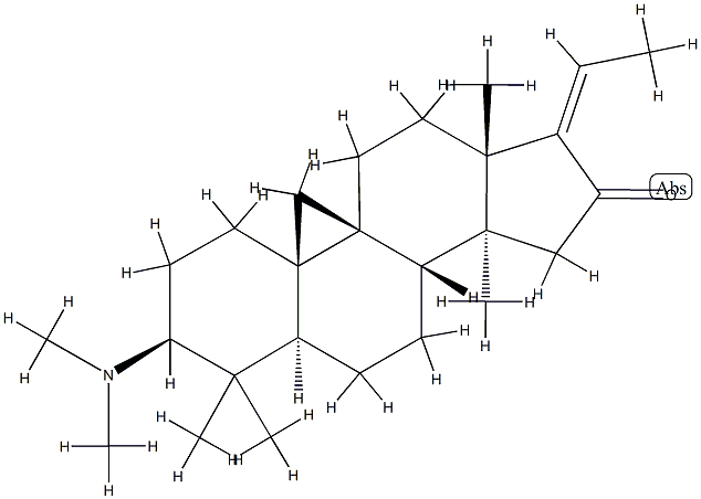 (17E)-3β-(Dimethylamino)-4,4,14-trimethyl-9β,19-cyclo-5α-pregn-17(20)-en-16-one Struktur