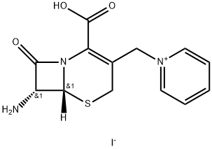 1-[((7R)-7-AMINO-4-CARBOXY-3,4-DIDEHYDROCEPHAM-3-YL)METHYL]PYRIDINIUM IODIDE 结构式