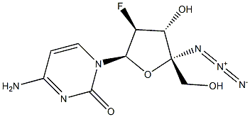 4-氨基-1-(4-C-叠氮基-2-脱氧-2-氟-BETA-D-呋喃阿拉伯糖基)-2(1H)-嘧啶酮, 1011529-10-4, 结构式