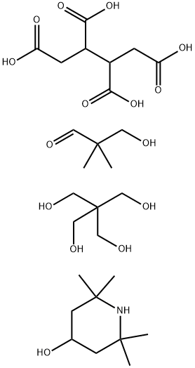 1,2,3,4-Butanetetracarboxylic acid polymer with 2,2-bis(hydroxymethyl)-1,3-propane- diol and 3-hydroxy-2,2-dimethylpropanal, 2,2,6,6-tetramethyl-4-piperidinyl ester,101357-37-3,结构式