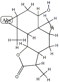 1a,3,3a,4,5,5a,6,7,8a,8b-Decahydro-3-hydroxy-3a,6,8c-trimethyloxireno[7,8]naphtho[1,2-b]furan-7(2H)-one Struktur