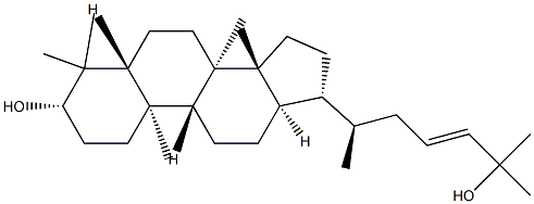 (23E)-ダンマラン-23-エン-3β,25-ジオール 化学構造式