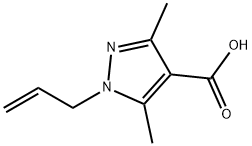 1-アリル-3,5-ジメチル-1H-ピラゾール-4-カルボン酸 化学構造式