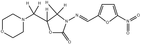 4,4,5-三氘代-5-(4-吗啉基双氘甲基)-3-[[(5-硝基-2-呋喃基)亚甲基]氨基]-2-恶唑烷酮, 1015855-64-7, 结构式
