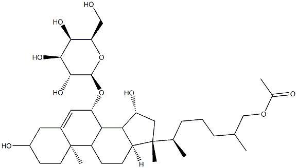 [(25R)-26-(Acetyloxy)-3β,15α-dihydroxycholest-5-en-7α-yl] β-D-galactopyranoside Structure