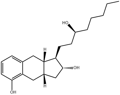 (1R,2R,3aS,9aS)-2,3,3a,4,9,9a-Hexahydro-1-[(3S)-3-hydroxyoctyl]-1H-benz[f]indene-2,5-diol Struktur