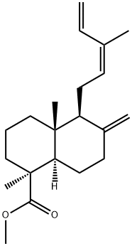 (1S)-1,2,3,4,4a,5,6,7,8,8aα-デカヒドロ-1,4aβ-ジメチル-6-メチレン-5β-[(2Z)-3-メチル-2,4-ペンタジエニル]-1β-ナフタレンカルボン酸メチル 化学構造式