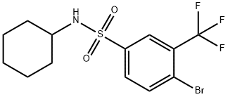 4-ブロモ-N-シクロヘキシル-3-(トリフルオロメチル)ベンゼンスルホンアミド 化学構造式