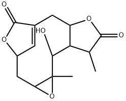 2,3,7,7a,10,10a,11,11a-Octahydro-11-hydroxy-10,11a-dimethyl-5H-3,6-methenofuro[3,2-g]oxireno[d]oxacycloundecin-5,9(1aH)-dione Struktur