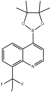 4-(4,4,5,5-四甲基-1,3,2-二氧苯并呋喃-2-基)-8-(三氟甲基)喹啉, 1020744-00-6, 结构式