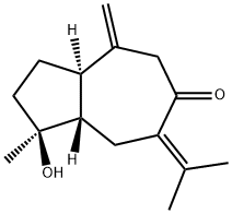 (1S)-7-イソプロピリデン-1,2,3,3aα,4,5,6,7,8,8aβ-デカヒドロ-1β-ヒドロキシ-1-メチル-4-メチレンアズレン-6-オン 化学構造式