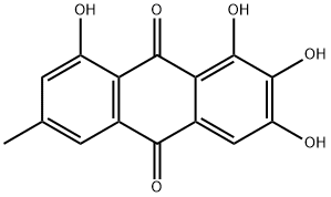1,2,3,8-四羟基-6-甲基蒽-9,10-二酮 结构式
