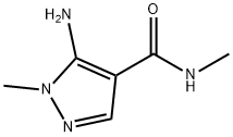 5-アミノ-N,1-ジメチル-1H-ピラゾール-4-カルボキサミド 化学構造式