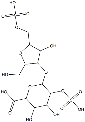 O-(glucuronic acid 2-sulfate)-(1--3)-O-(2,5)-andydrotalitol 6-sulfate Structure