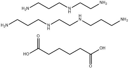 Hexanedioic acid, polymer with N-(2-aminoethyl)-1,3-propanediamine and N,N-1,2-ethanediylbis1,3-propanediamine Struktur
