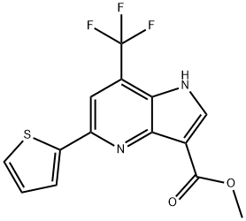 5-(噻吩-2-基)-7-三氟甲基-1H-吡咯并[3,2-B]吡啶-3-羧酸甲酯 结构式
