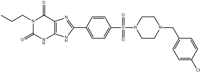 8-[4-[4-(4-Chlorobenzyl)piperazide-1-sulfonyl)phenyl]]-1-propylxanthine Structure