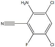 2-Amino-3,5-dichloro-6-fluorobenzonitrile Struktur