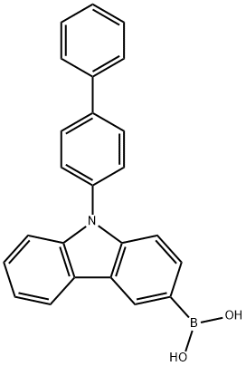 9-(biphenyl-4-yl)-3-boric
acid-9H-carbazole Struktur