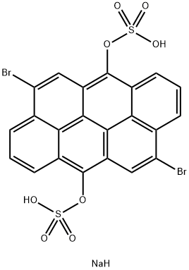 4,10-ジブロモジベンゾ[def,mno]クリセン-6,12-ジオールビス(硫酸ナトリウム) 化学構造式