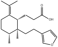 (1R,1α)-2β-[2-(3-Furanyl)ethyl]-2,3α-dimethyl-6-(1-methylethylidene)cyclohexanepropionic acid Structure