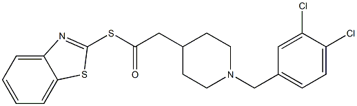 [1-(3,4-Dichloro-benzyl)-piperidin-4-yl]-thioacetic acid S-benzothiazol-2-yl ester Struktur