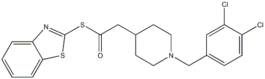 [1-(3,4-Dichloro-benzyl)-piperidin-4-yl]-thioacetic acid S-benzothiazol-2-yl ester Structure