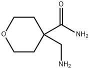 4-(アミノメチル)テトラヒドロ-2H-ピラン-4-カルボキサミド 化学構造式
