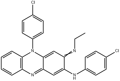 N,5-ビス(4-クロロフェニル)-3-(エチルイミノ)-3,5-ジヒドロフェナジン-2-アミン 化学構造式